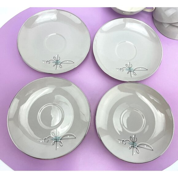 Vintage 50s cups and saucers set, Encore Franciscan fine china, tea for 2 - Picture 8 of 10